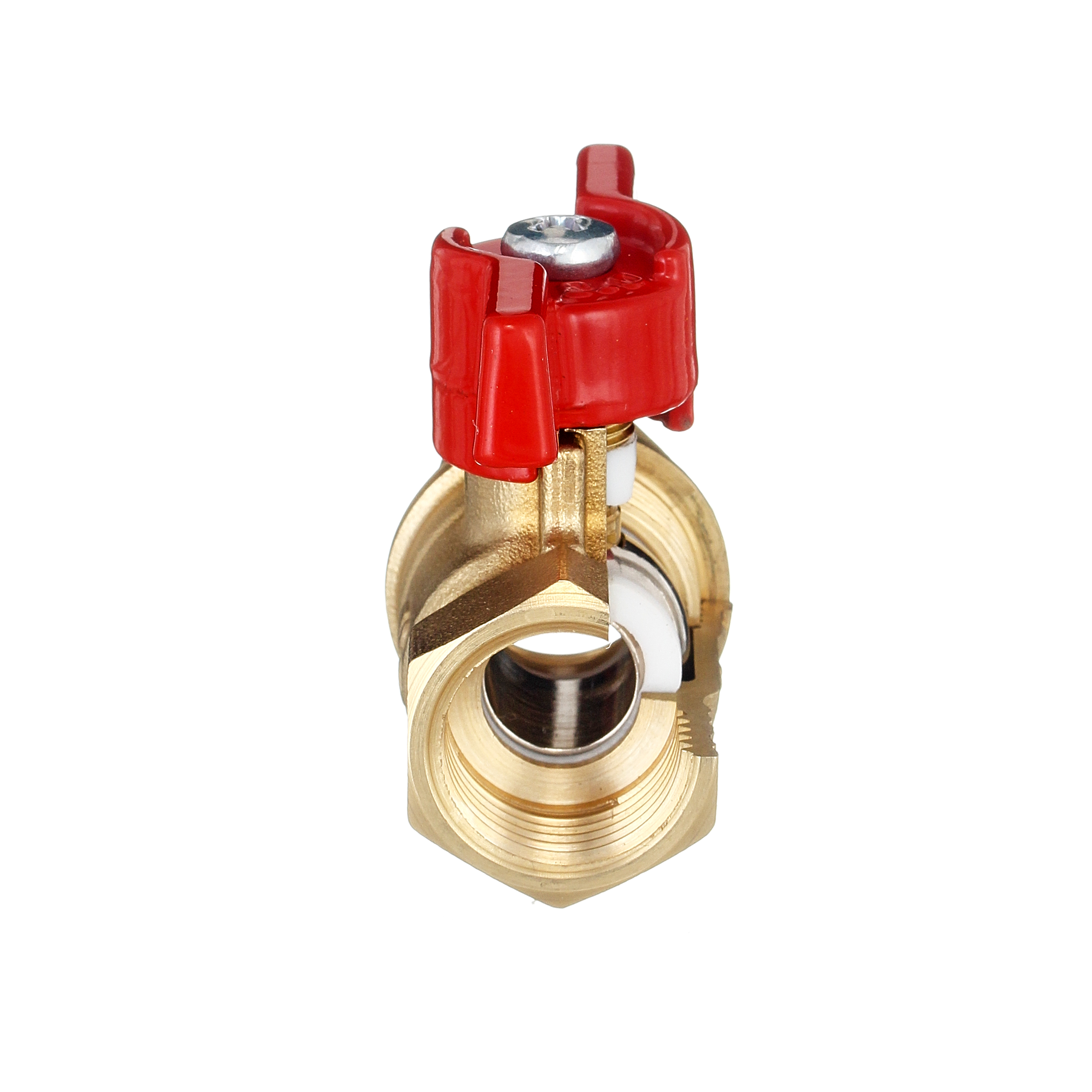 Кран шаровый латунныйБАЗ  11б27п1 вода ВР/ВР Ду 15 (1/2") Ру 40 бабочка 